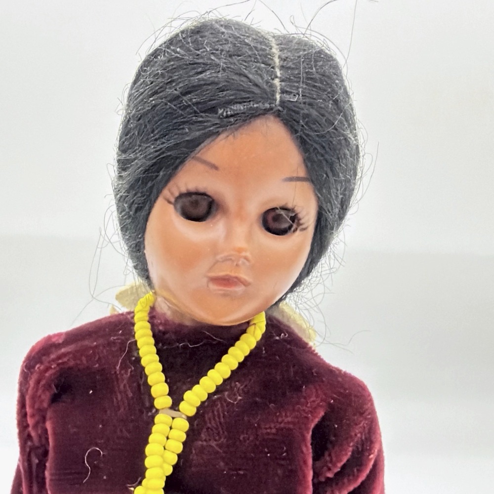 Carlson Native American VTG 1970 Navajo Style Souvenir Doll Papoose Baby Sleep E